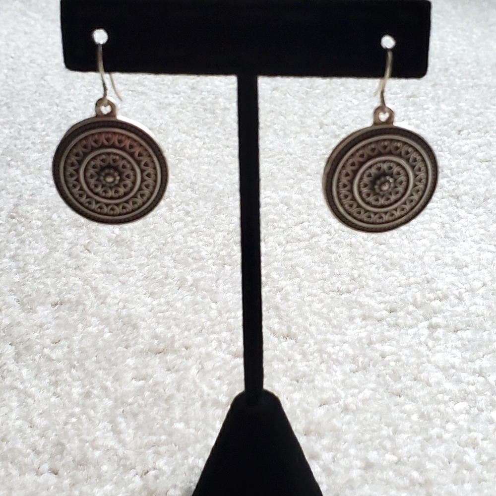Earrings silver medallions french wire